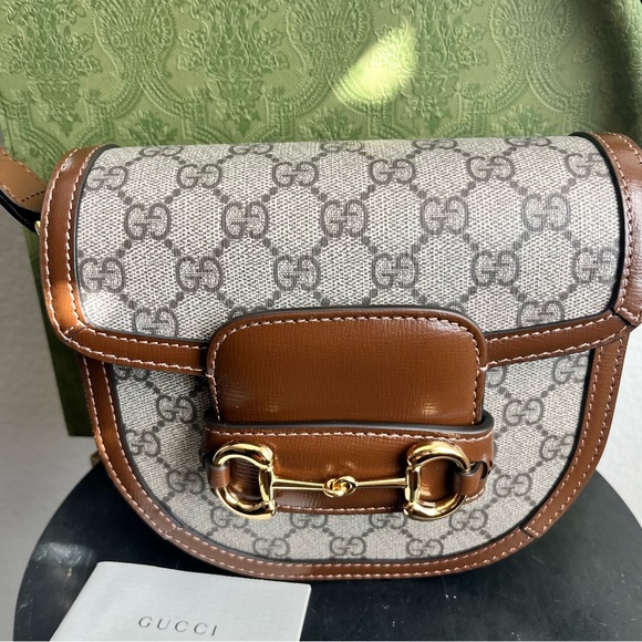 NEW with tag Gucci GG Supreme Horsebit 1955 Mini Rounded Shoulder Bag - Picture 3 of 16